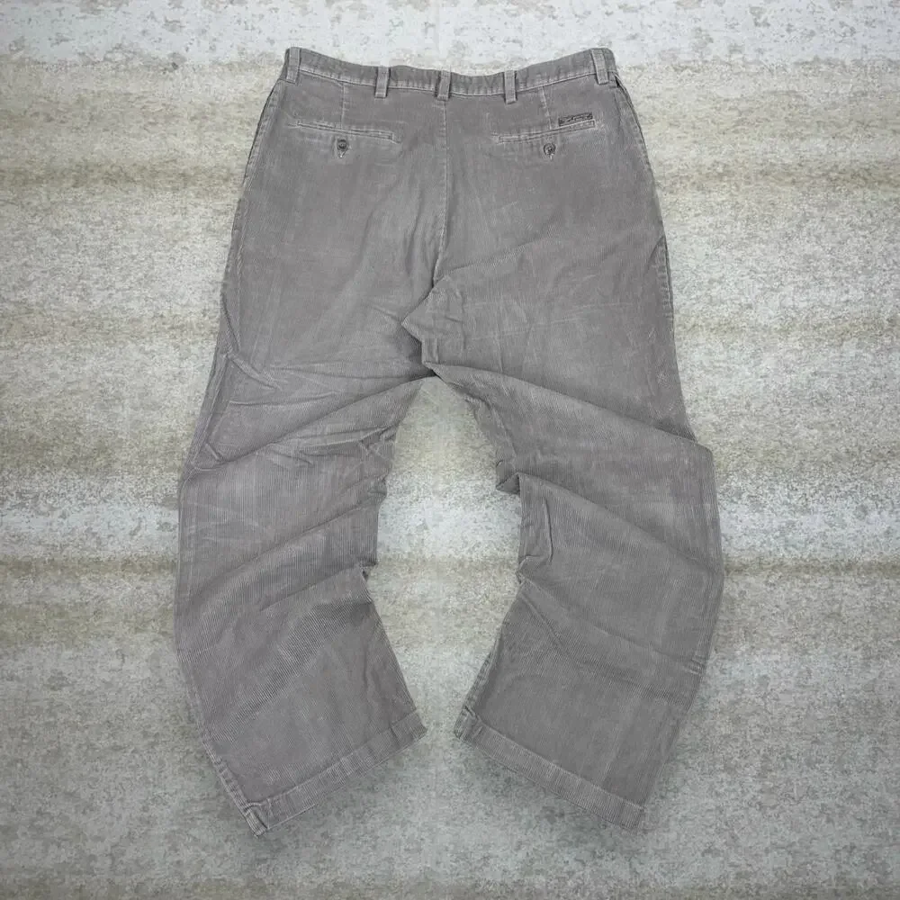 Vintage Y2K Haggar Corduroy Pants 38x30 Baggy Wide Leg Fit Tan Cotton